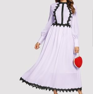 🚨SOLD🚨 NWOT Contrast lace two tone flare dress